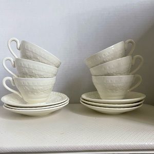 12Pc Wedgwood Wellesley Cups and Saucers
